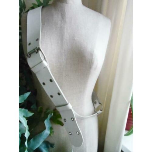 draagriem voor trommel, wit leder