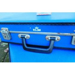KLM koffers van 19,50 voor 14,50 p/st vintage blauw jaren 60