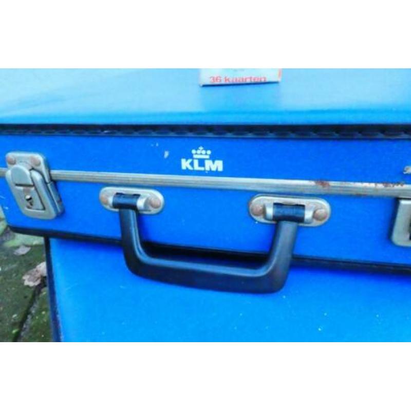 KLM koffers van 19,50 voor 14,50 p/st vintage blauw jaren 60