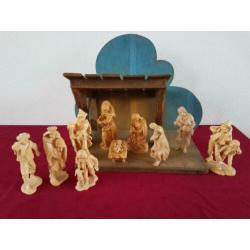 12,5cm anri houtsnij beelden kerststal jozef maria bacher