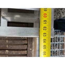Rvs opbergrekken, stellingrek 6st. 63,5 hoog 13,5x14cm