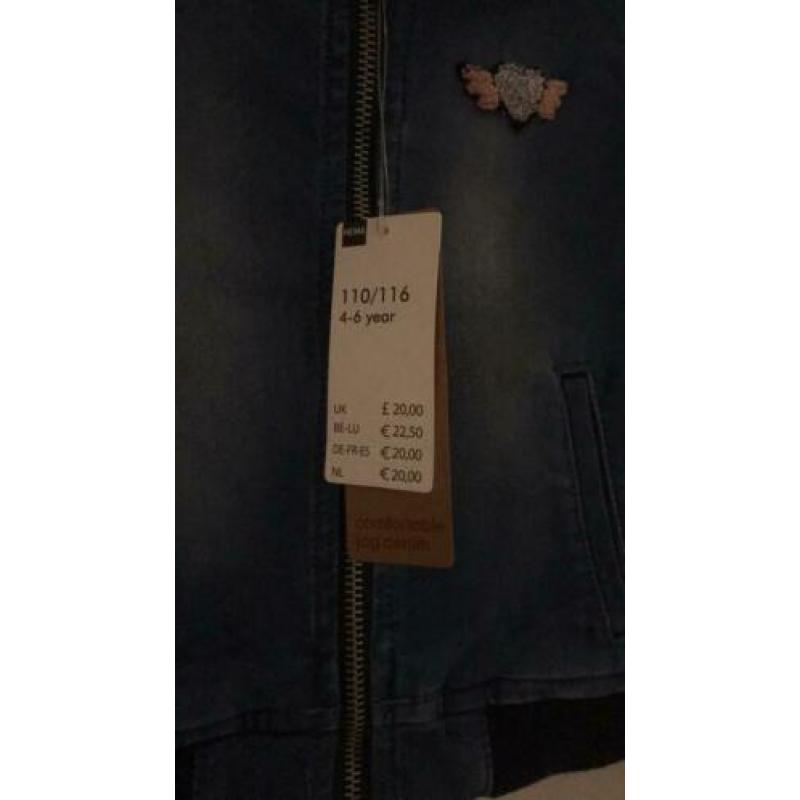 Denimlook jasje voor meisjes, maat 110/116