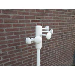 Vintage houten kapstok wit retro, hoogte 172 cm