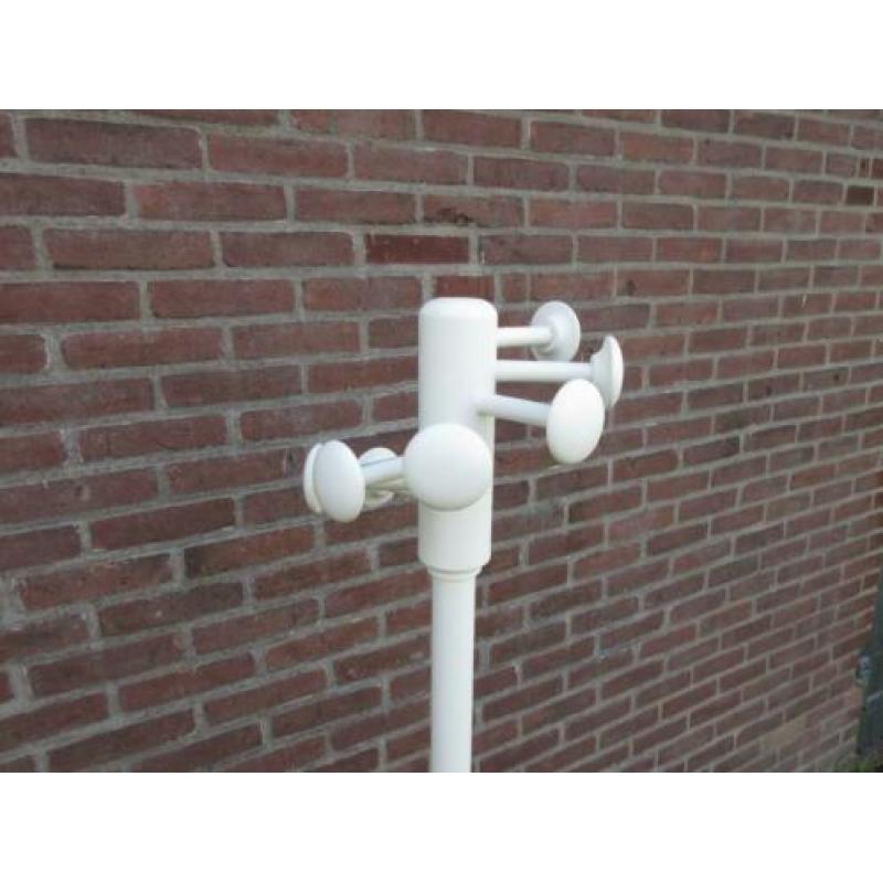 Vintage houten kapstok wit retro, hoogte 172 cm
