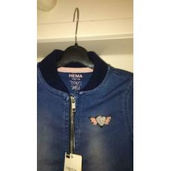 Denimlook jasje voor meisjes, maat 110/116