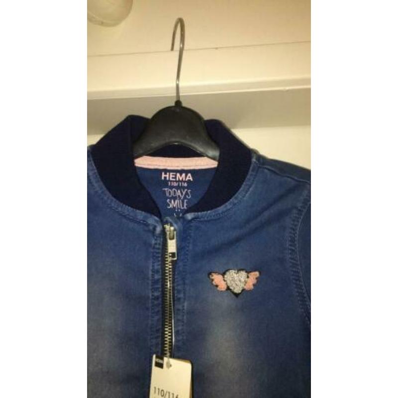 Denimlook jasje voor meisjes, maat 110/116