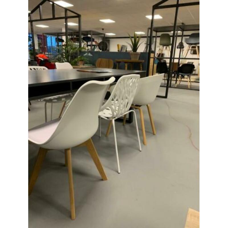6x witte kuipstoel. - witte kunststof stoelen - witte stoel