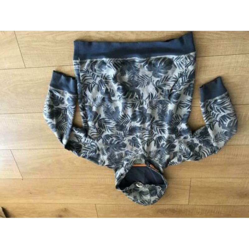 134 140 hoodie jongen blauw grijs trui met capuchon