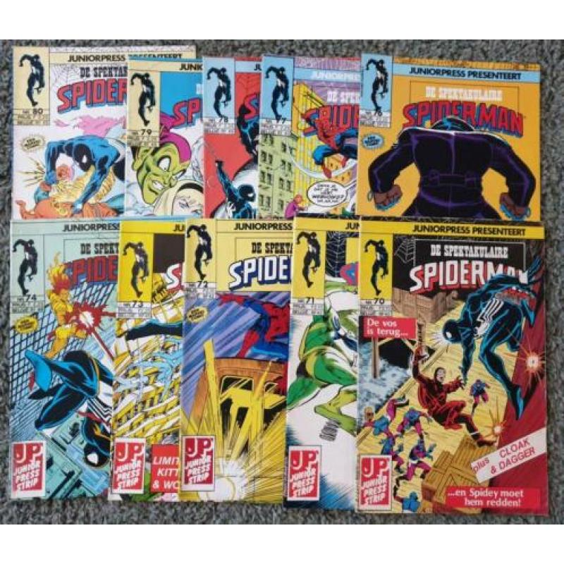 De spektakulaire spiderman comics. marvel. juniorpress. 1985