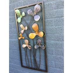 Prachtig mooi metalen flower wandornament-bloem-deco