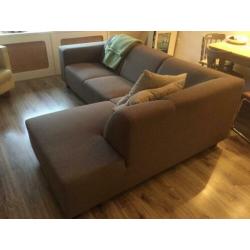 Beige hoekbank