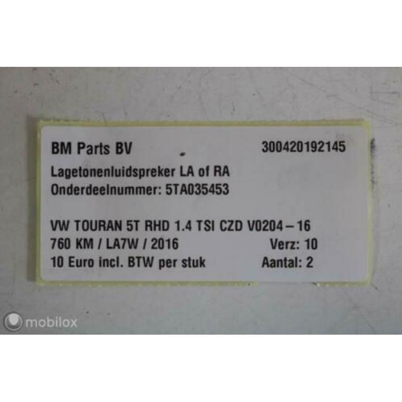 Lagetonenluidspreker LA of RA VW Touran 5T 5TA035453