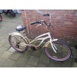 te koop damesfiets cruiser fiets goud met wit
