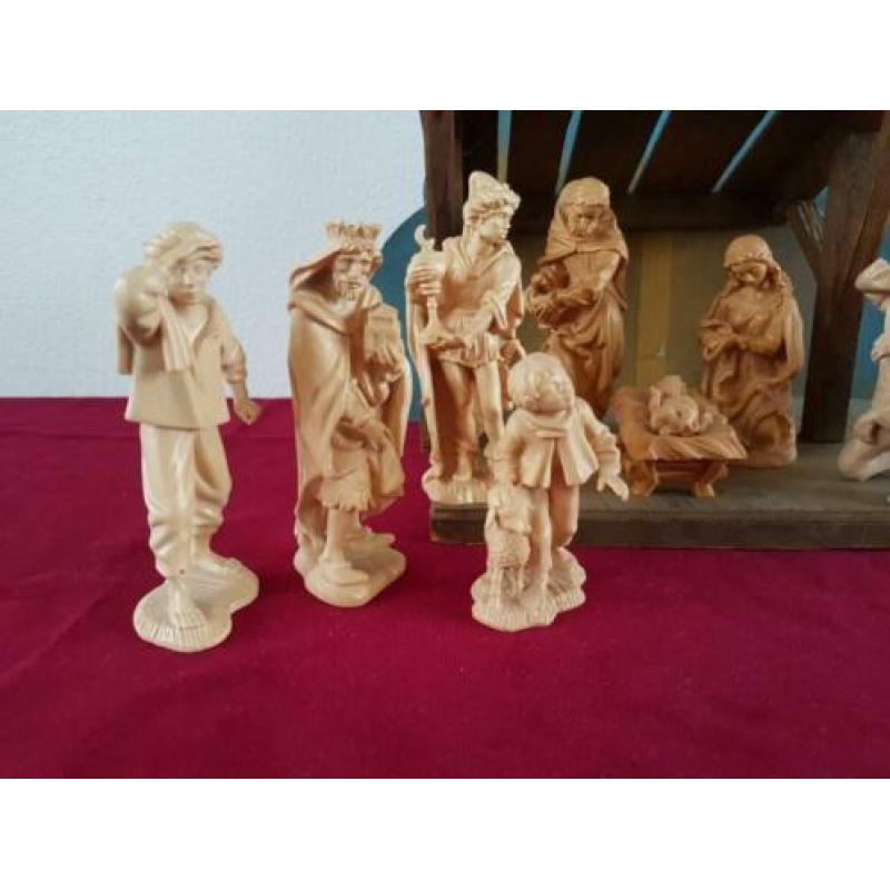 12,5cm anri houtsnij beelden kerststal jozef maria bacher