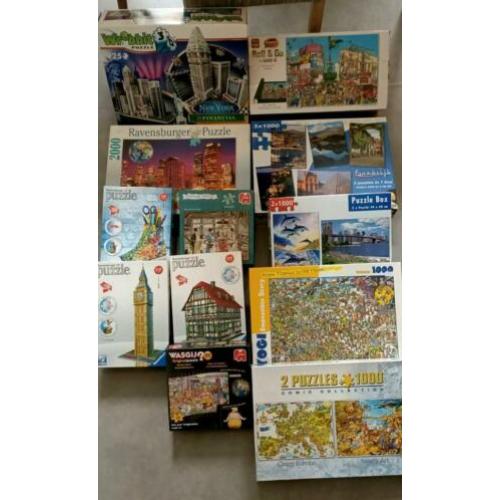 Diverse grote en kleine en 3D puzzels