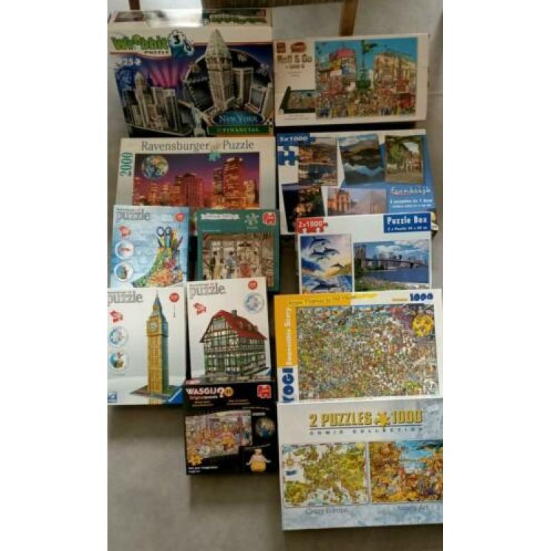 Diverse grote en kleine en 3D puzzels