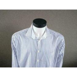 Tailor and Son overhemd. Blauw Wit gestreept. Maat 43 / XL
