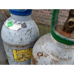 Diverse gasflessen aligal 2 lasgas lasfles gas fles co2 co
