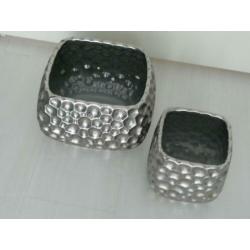 2 delige LUXE BLOEMPOTTENSET - ZILVER - voor maar €14,00
