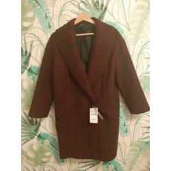 Zara mantel nieuw xs aubergine