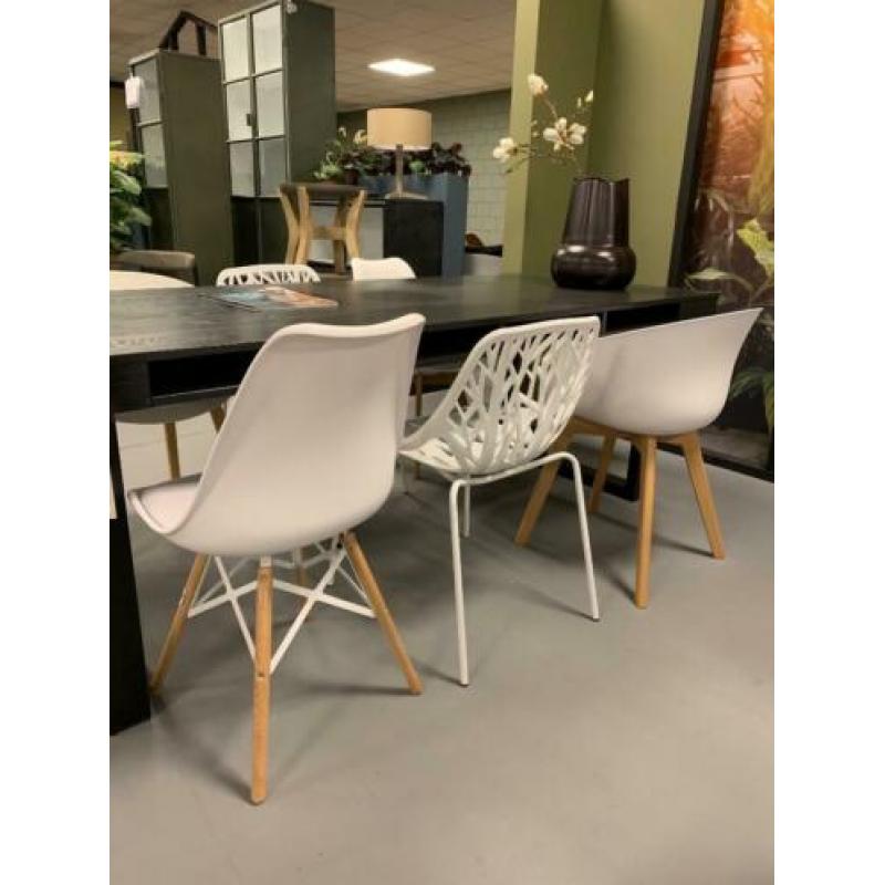 6x witte kuipstoel. - witte kunststof stoelen - witte stoel