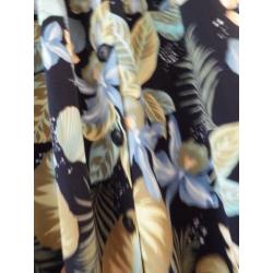 Rok marine-blue-groen Bloemdesign mt.36 (S)