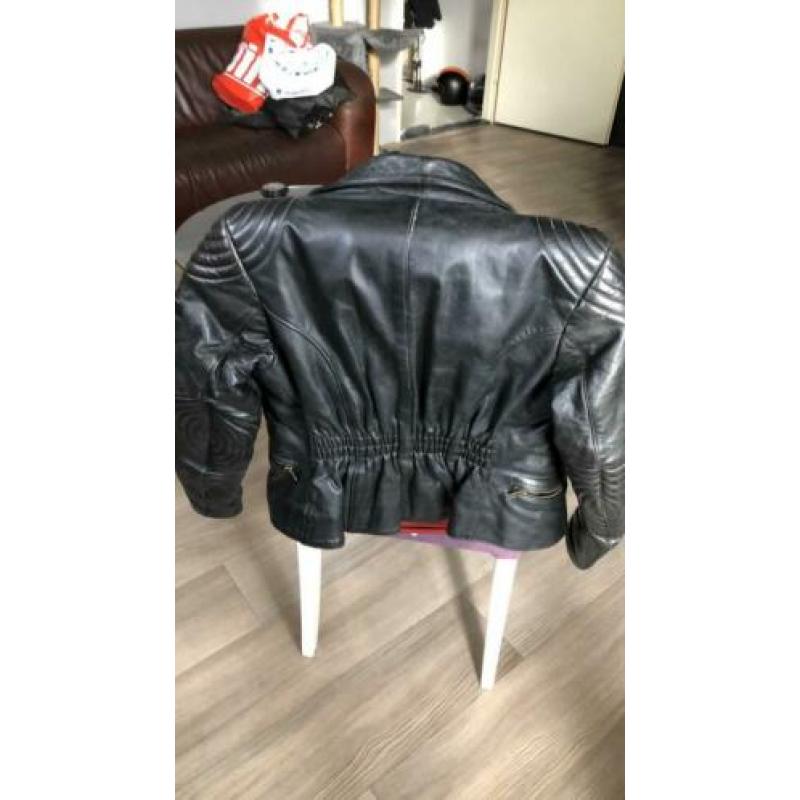 Motor jas dame maat 38 leer leder