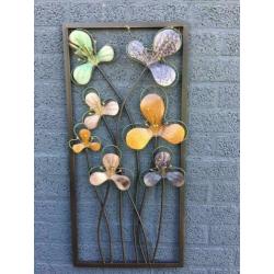 Prachtig mooi metalen flower wandornament-bloem-deco
