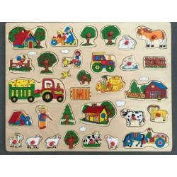 Houten puzzel boerderij 46 bij 36cm gratis 25 pakjes batteri