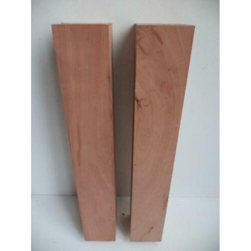 2 balkjes peren hout draaiwerk handvaten balkje perenhout