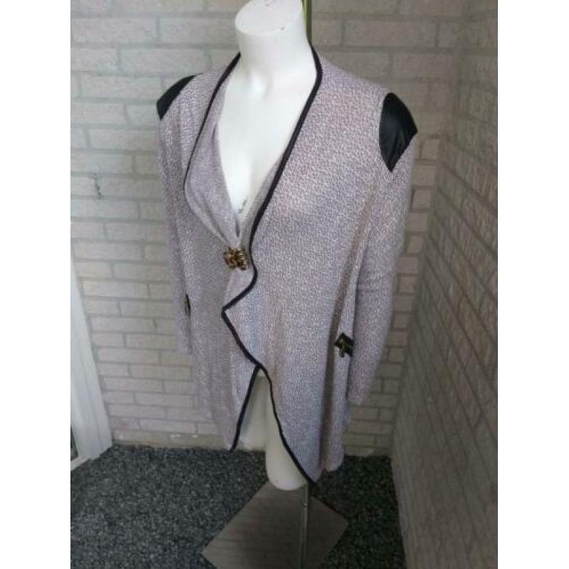 Lang vest met lederen details maat S - SALE!