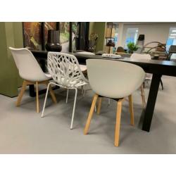 6x witte kuipstoel. - witte kunststof stoelen - witte stoel