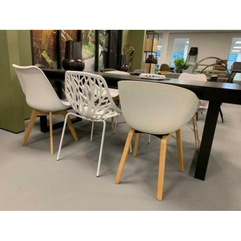 6x witte kuipstoel. - witte kunststof stoelen - witte stoel