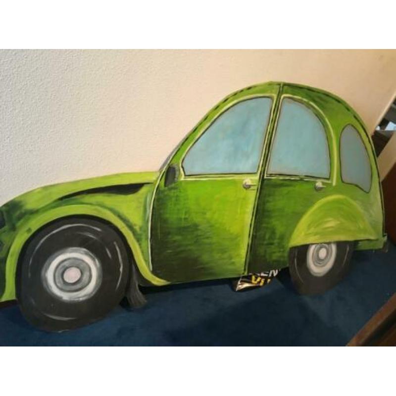 Houten wanddecoratie van groene eend