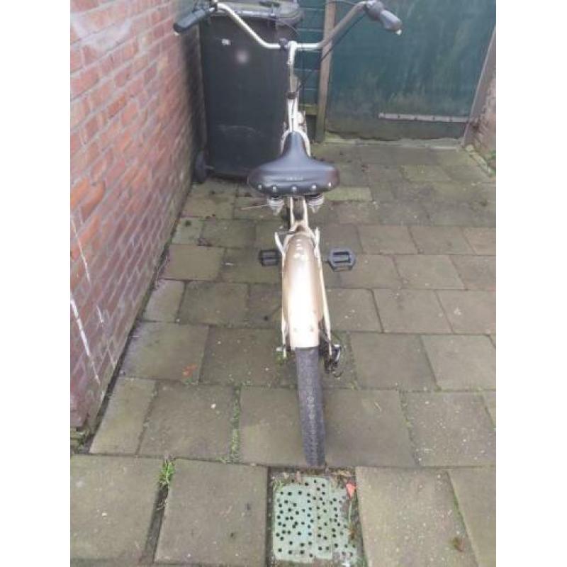 te koop damesfiets cruiser fiets goud met wit