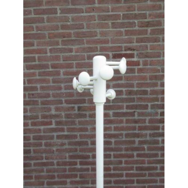 Vintage houten kapstok wit retro, hoogte 172 cm