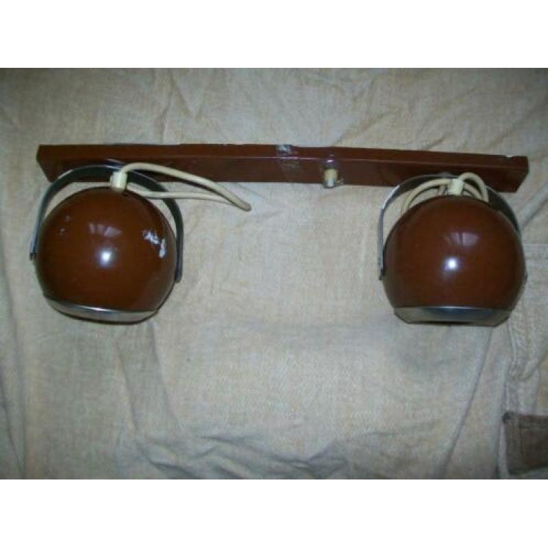 Vintage jaren 70 spot jes bruin met chroom