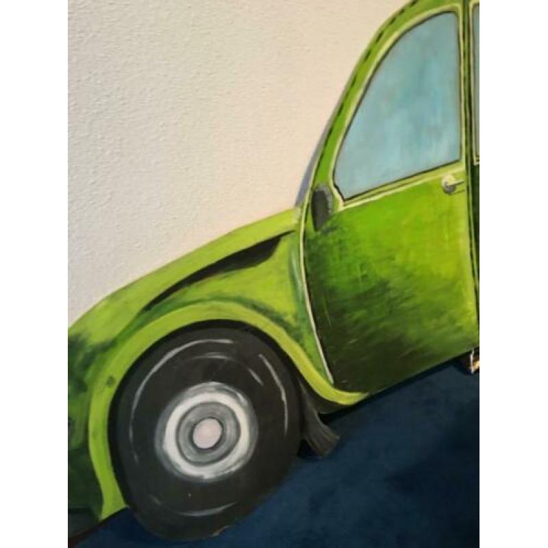 Houten wanddecoratie van groene eend