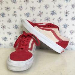 VANS Old Skool rood met witte gympen sneakers 36