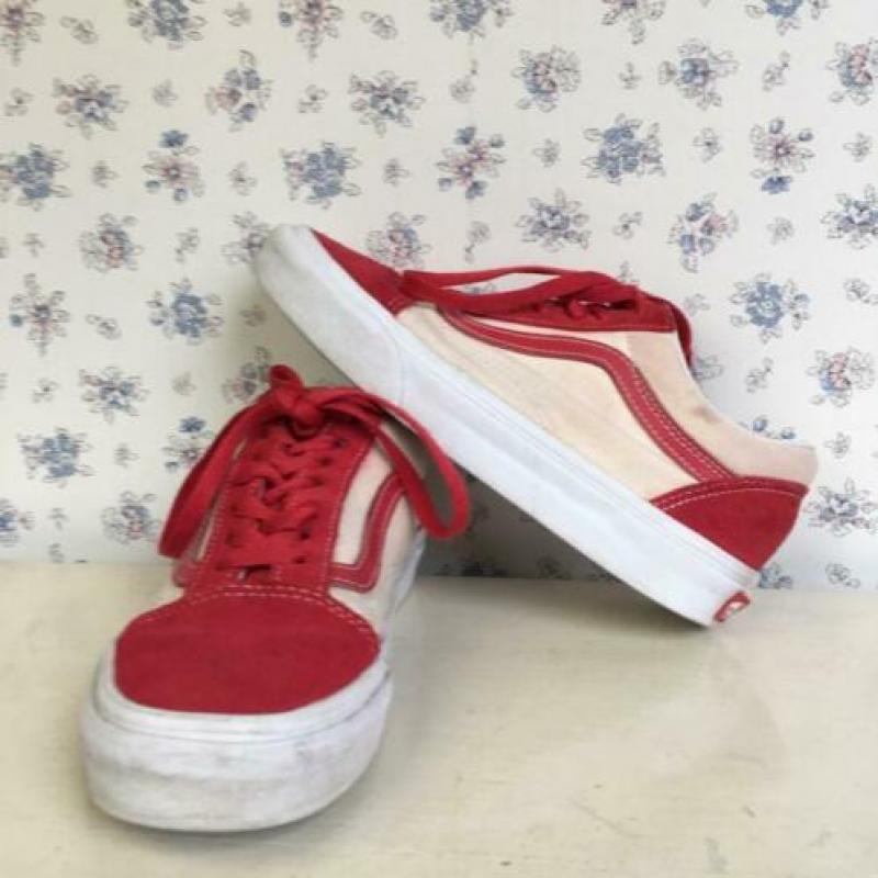 VANS Old Skool rood met witte gympen sneakers 36