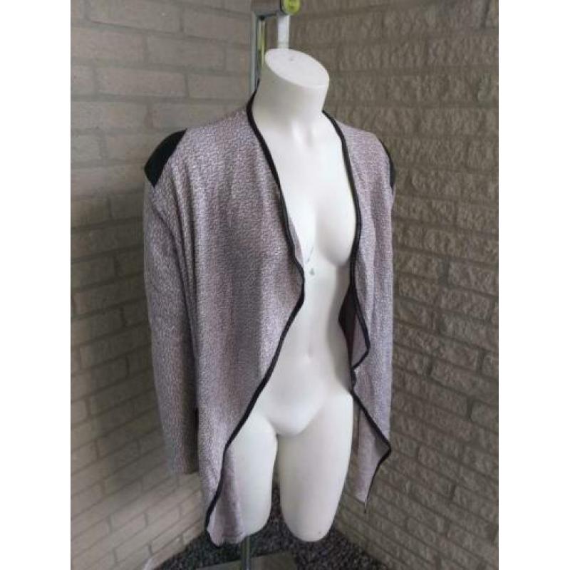 Lang vest met lederen details maat S - SALE!
