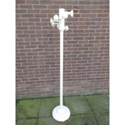 Vintage houten kapstok wit retro, hoogte 172 cm