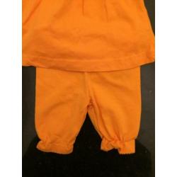 Baby Setje Broek Shirt Jurkje Oranje Maat 68
