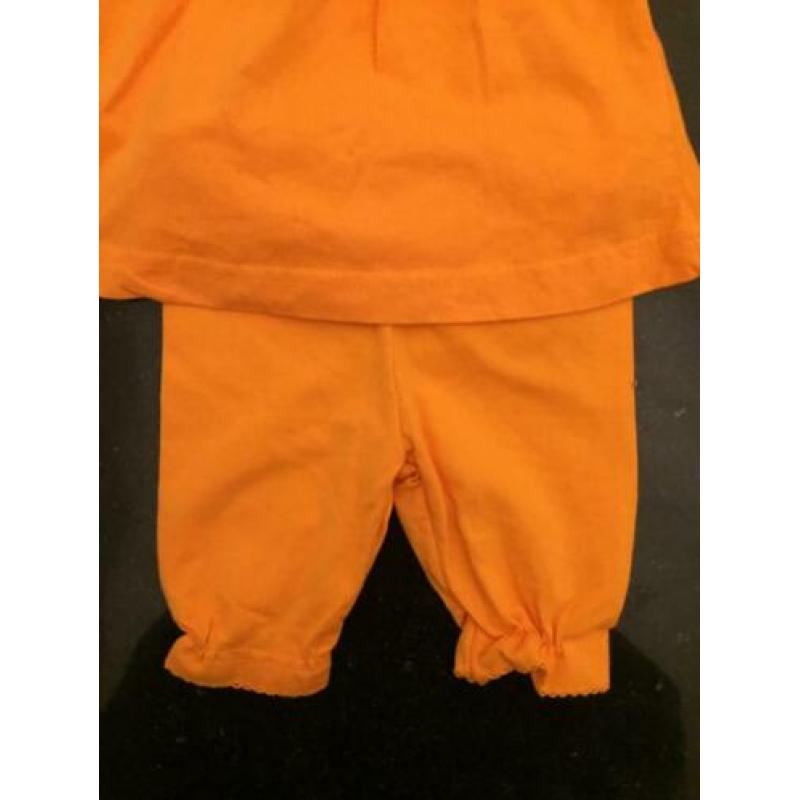 Baby Setje Broek Shirt Jurkje Oranje Maat 68