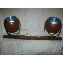 Vintage jaren 70 spot jes bruin met chroom
