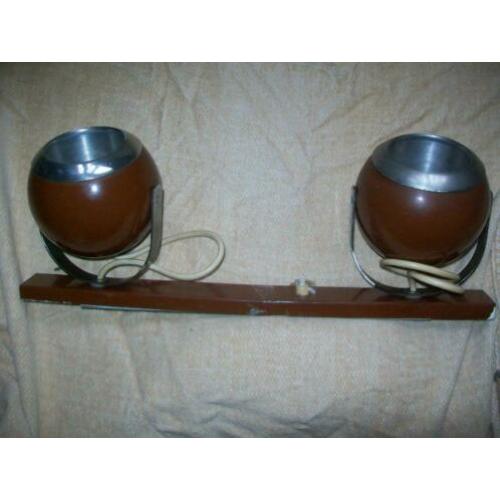 Vintage jaren 70 spot jes bruin met chroom