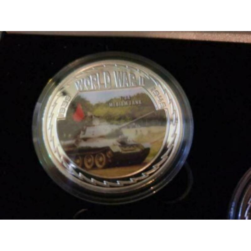 2de Wereld Oorlog Tank Tanks Munten Penningen Verzilverd