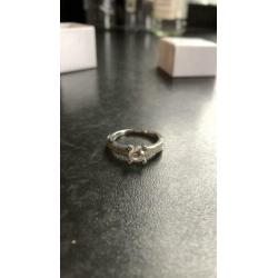 To Sento zilveren ring met kristal