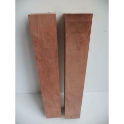 2 balkjes peren hout draaiwerk handvaten balkje perenhout