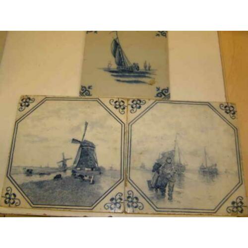 Drie leuke oude tegeltjes (A16 832) H